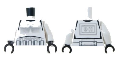 LEGO onderdeel Torso SW Armor Stormtrooper Pattern / White Arms / Black Hands (973pskc01)