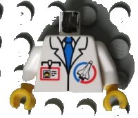 LEGO part Torso Launch Command Logo, Blue Tie and ID Badge Pattern / White Arms / Yellow Hands 973px111c01