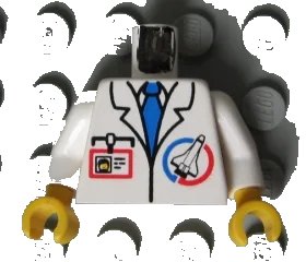 LEGO onderdeel Torso Launch Command Logo, Blue Tie and ID Badge Pattern / White Arms / Yellow Hands (973px111c01)
