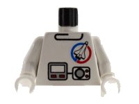 LEGO part Torso Launch Command Logo, Gray Equipment Pattern / White Arms / White Hands 973px113c01