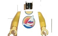LEGO part Torso Paradisa Sailboat with Sunset Pattern / Yellow Arms / Yellow Hands 973px126c01