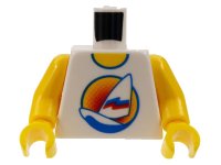 LEGO part Torso Paradisa Sailboat with Sunset Pattern, Inside with Ribs (Reissue) / Yellow Arms / Yellow Hands 973px126newc01