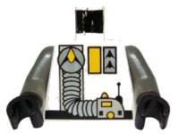 LEGO onderdeel Torso Space Exploriens Logo, Yellow Accents, Silver Hose Pattern / Dark Gray Arms / Black Hands 973px133c01