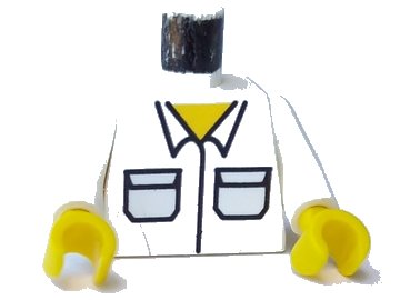 LEGO onderdeel Torso Shirt with Pockets Pattern / White Arms / Yellow Hands (973px18c01)