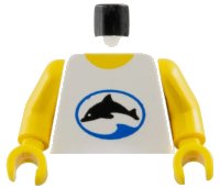 LEGO part Torso Divers Dolphin Logo Pattern / Yellow Arms / Yellow Hands 973px38c01