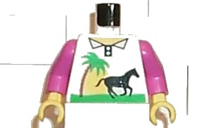 LEGO onderdeel Torso Paradisa Horse Pattern / Dark Pink Arms / Yellow Hands (973px5c01)