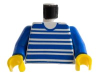LEGO part Torso Horizontal Blue Stripes Pattern / Blue Arms / Yellow Hands 973px61c01