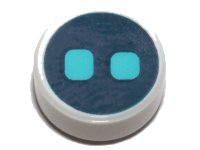 LEGO onderdeel Tile, Round 1 x 1 with Medium Azure Eyes on Dark Blue Background Pattern 98138pb108