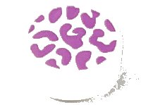 LEGO part Tile, Round 1 x 1 with Medium Lavender Splotches Pattern 98138pb124