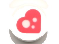 LEGO part Tile, Round 1 x 1 with Coral Heart with White Spots Pattern 98138pb194