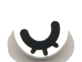 LEGO part Tile, Round 1 x 1 with Black Eye Closed with Eyelashes Pattern (98138pb195)