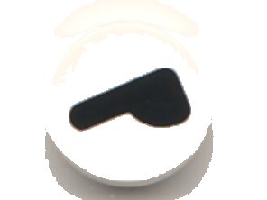 LEGO part Tile, Round 1 x 1 with Black Winking Eye Pattern (98138pb196)
