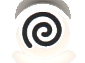 LEGO onderdeel Tile, Round 1 x 1 with Black Spiral Pattern (98138pb199)