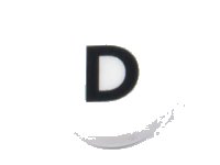 LEGO part Tile, Round 1 x 1 with Black Capital Letter D Pattern 98138pb214