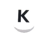 LEGO part Tile, Round 1 x 1 with Black Capital Letter K Pattern 98138pb221