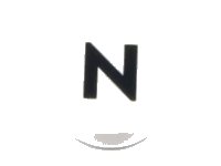 LEGO part Tile, Round 1 x 1 with Black Capital Letter N Pattern 98138pb224