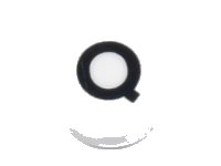 LEGO part Tile, Round 1 x 1 with Black Capital Letter Q Pattern 98138pb227