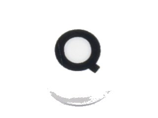 LEGO part Tile, Round 1 x 1 with Black Capital Letter Q Pattern (98138pb227)