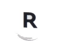 LEGO part Tile, Round 1 x 1 with Black Capital Letter R Pattern 98138pb228