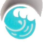 LEGO onderdeel Tile, Round 1 x 1 with Cresting Wave on Medium Azure Background Pattern 98138pb236