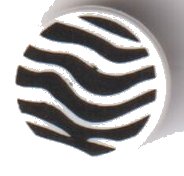 LEGO part Tile, Round 1 x 1 with Black Zebra Stripes Pattern 98138pb237