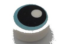 LEGO part Tile, Round 1 x 1 with Eye with Metallic Light Blue Iris and Black Pupil Pattern 98138pb400