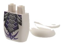 LEGO part Lower Body with Tail and Pearl Dark Gray Armor Plates, Dark Purple Trim and Tattoo Pattern 98140pb13