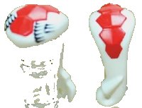 LEGO onderdeel Minifigure, Headgear Hood and Tail with Red and Black Scales Pattern 98151pb01