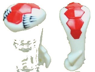 LEGO onderdeel Minifigure, Headgear Hood and Tail with Red and Black Scales Pattern (98151pb01)