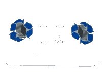 LEGO part Wedge 6 x 4 x 2/3 Quad Curved with Blue Recycling Arrows and Paper Stack Pattern (Stickers) - Set 4206 98281pb001
