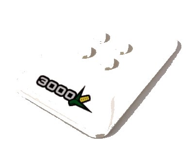 LEGO onderdeel Wedge 6 x 4 x 2/3 Quad Curved with '3000' and Ear of Corn Pattern (Sticker) - Set 60223 (98281pb012)