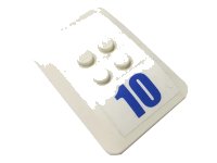 LEGO part Wedge 6 x 4 x 2/3 Quad Curved with Blue '10' Pattern (Sticker) - Set 60141 98281pb017
