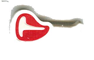 LEGO onderdeel Steak on Bone with Red Meat on White T-Bone Pattern (98372pb01)