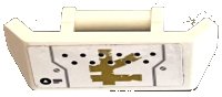LEGO part Vehicle, Spoiler with Bar Handle with Black Dots, Light Bluish Gray Bent Lines and Screws and Gold Ninjago Logogram Letter L Pattern (Sticker) - Set 70676 98834pb39