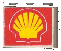 LEGO part Stickered Assembly 3 x 1 x 2 with Shell Logo Pattern on Both Sides (Stickers) - Set 6378 - 2 Brick 1 x 3 BA005pb03