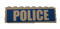 LEGO onderdeel Stickered Assembly 8 x 1 x 2 with White 'POLICE'  Pattern (Sticker) - Set 7743 - 2 Brick 1 x 8 BA009pb09