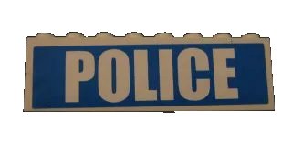 LEGO onderdeel Stickered Assembly 8 x 1 x 2 with White 'POLICE'  Pattern (Sticker) - Set 7743 - 2 Brick 1 x 8 (BA009pb09)
