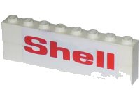LEGO part Stickered Assembly 8 x 1 x 2 with 'Shell' Small Pattern on Both Sides (Stickers) - Set 377-1 - 2 Brick 1 x 8 BA009pb11
