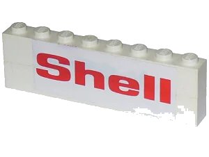 LEGO onderdeel Stickered Assembly 8 x 1 x 2 with 'Shell' Small Pattern on Both Sides (Stickers) - Set 377-1 - 2 Brick 1 x 8 (BA009pb11)