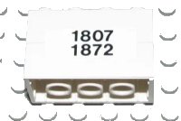 LEGO part Stickered Assembly 4 x 2 x 2 with '1807' and '1872' Pattern on Both Sides (Stickers) - Set 1592 - 2 Brick 2 x 4 BA023pb05