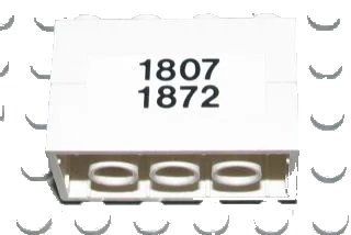 LEGO onderdeel Stickered Assembly 4 x 2 x 2 with '1807' and '1872' Pattern on Both Sides (Stickers) - Set 1592 - 2 Brick 2 x 4 (BA023pb05)