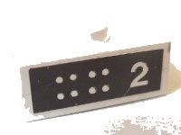 LEGO part Stickered Assembly 2 x 1 x 2/3 with 8 Dots and Number 2 on Black Background Pattern (Sticker) - Set 6371 - 1 Plate 1 x 2, 1 Plate Modified 1 x 2 with 1 Stud BA049pb02