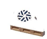 LEGO part Stickered Assembly 4 x 1 x 2 with Arctic Technic Logo Pattern on Both Sides (Stickers) - Set 8640 - 2 Slope 45 2 x 1, 1 Slope, Inverted 45 2 x 1 BA055pb01