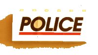 LEGO part Stickered Assembly 6 x 1 x 2 with Black 'POLICE' and Red Stripe Pattern (Sticker) - Set 6545 - 3 Panel 1 x 2 x 2 - Solid Studs BA075pb01
