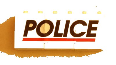 LEGO onderdeel Stickered Assembly 6 x 1 x 2 with Black 'POLICE' and Red Stripe Pattern (Sticker) - Set 6545 - 3 Panel 1 x 2 x 2 - Solid Studs (BA075pb01)