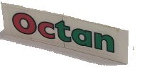 LEGO part Stickered Assembly 4 x 1 x 1 with Octan on Transparent Background Pattern (Sticker) - Sets 4537 / 6594 - 2 Panel 1 x 2 x 1 BA134pb02