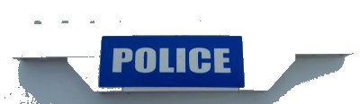 LEGO part Stickered Assembly 12 x 1 x 2 with White 'POLICE' on Blue Background Pattern (Sticker) - Set 7245 - 1 Brick 1 x 12, 1 Brick 1 x 4, 2 Slope, Inverted 45 2 x 1 (BA164pb02)