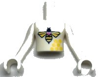 LEGO part Torso Mini Doll Girl Bee and Honeycomb Pattern, White Arms with Hands FTGpb339c01