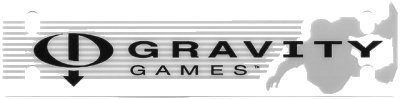 LEGO onderdeel Plastic Rectangle 11 x 3 with Black 'GRAVITY GAMES' and Logo on Light Gray Lines and Skateboarder Silhouette Background Pattern (bb0125)
