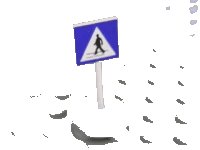 LEGO onderdeel Road Sign with Post, Square with Man Crossing Pattern, Type 2 Base bb0139pb02c02